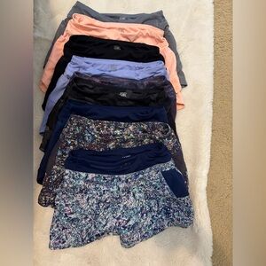 9 pairs of size 8/10 Athleta girl Record Breaker 3” shorts
